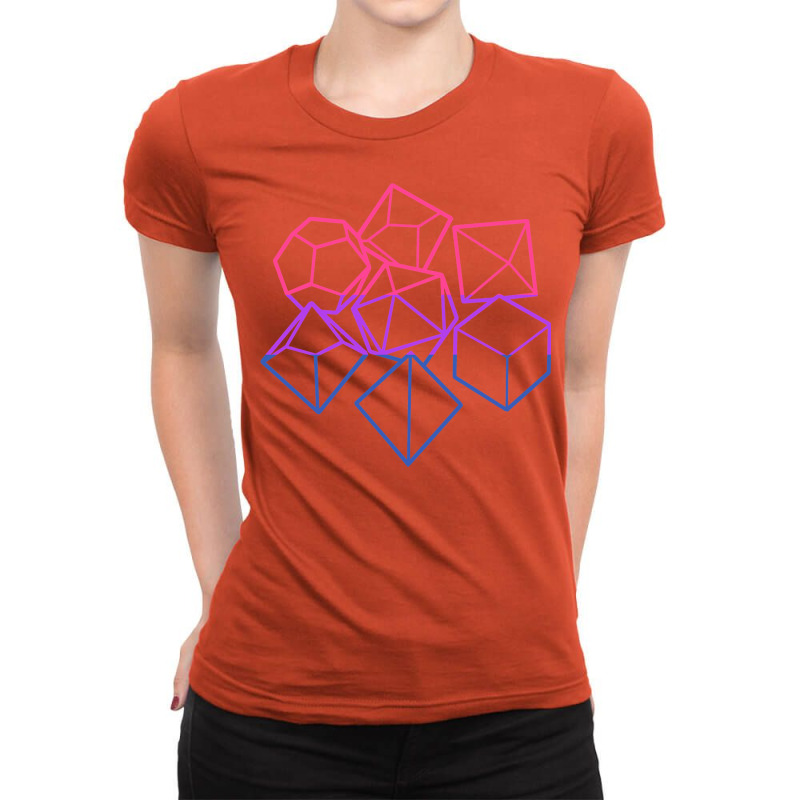 Bisexual Pride Dnd Dice Set Outlines Ladies Fitted T-shirt | Artistshot