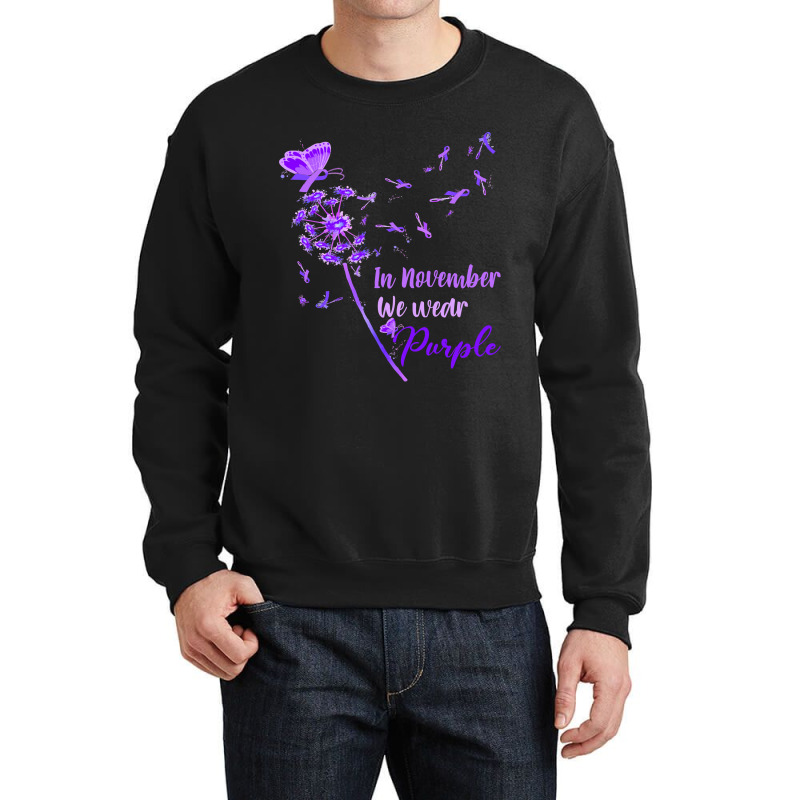 Alzheimers In November We Wear Purple Cute Dandeli Crewneck Sweatshirt by Regorgeous | Artistshot