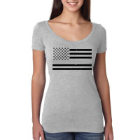 Thin Silver Line Flag Hoodie For Corrections Offic Women's Triblend Scoop T-shirt | Artistshot