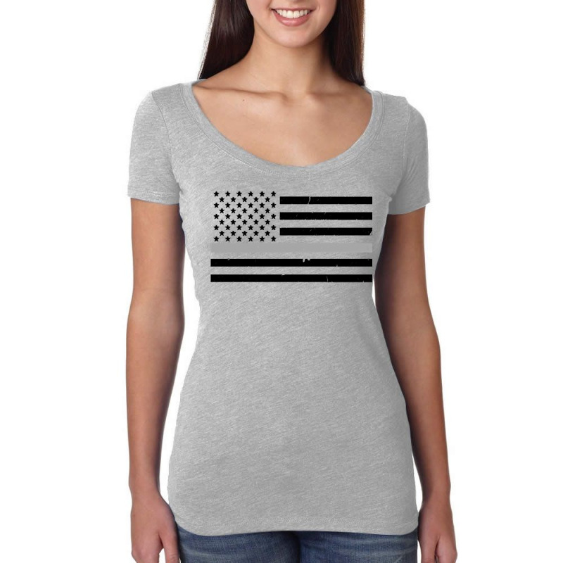 Thin Silver Line Flag Hoodie For Corrections Offic Women's Triblend Scoop T-shirt | Artistshot