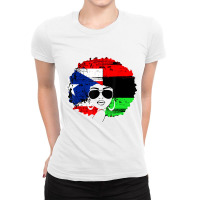 Puerto Rican Afro Latina, Boricua Puerto Rico Flag Ladies Fitted T-shirt | Artistshot