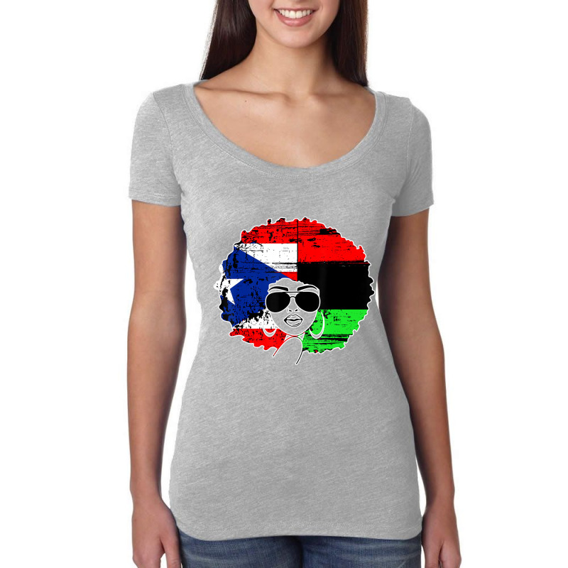 Puerto Rican Afro Latina, Boricua Puerto Rico Flag Women's Triblend Scoop T-shirt by ewubea | Artistshot