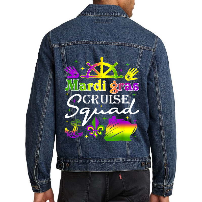 Mardi Gras Cruise Squad Matching Family Cruising C Men Denim Jacket | Artistshot