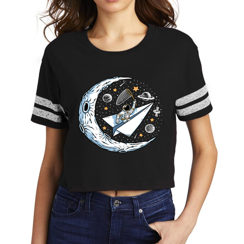 Astronaut On Paper Bird Catching Stars Party Outfi Scorecard Crop Tee by AURRADILLARD | Artistshot