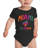 Miami   Florida   Tie Dye Text Print   Classic T S Baby Bodysuit | Artistshot