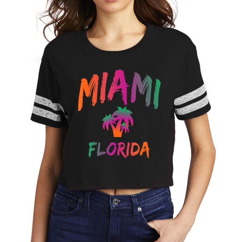 Miami   Florida   Tie Dye Text Print   Classic T S Scorecard Crop Tee by bettincam | Artistshot