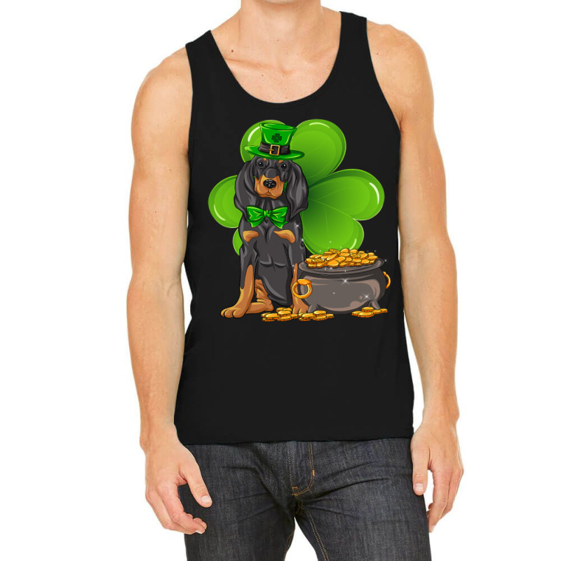 St Patricks Day Black And Tan Coonhound Shamrock P Tank Top by Upsunshine | Artistshot