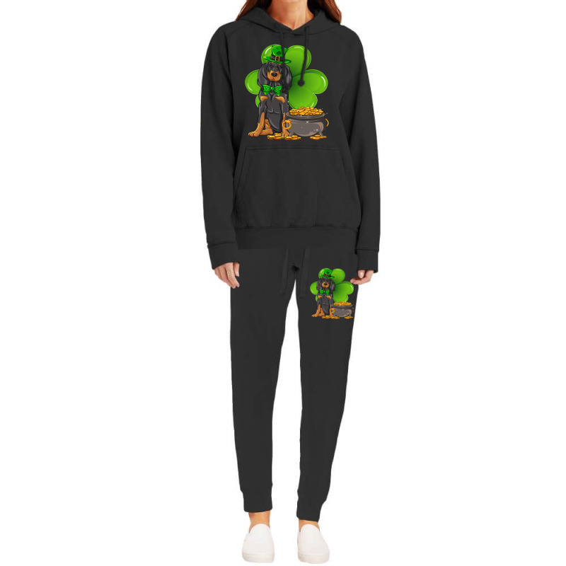 St Patricks Day Black And Tan Coonhound Shamrock P Hoodie & Jogger set by Upsunshine | Artistshot