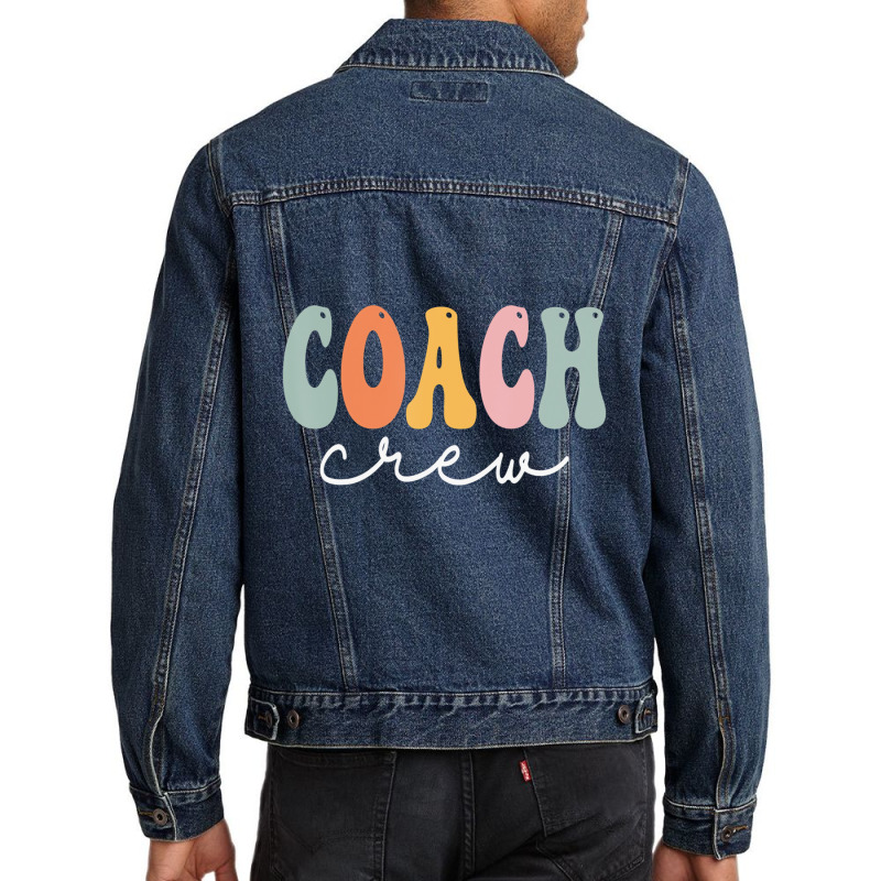 Coach Crew Retro Groovy Vintage Happy First Day Of Men Denim Jacket | Artistshot