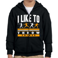 I Like To Throw Things Track And Field Thrower Sho Youth Zipper Hoodie | Artistshot