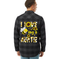 I Love Being A Auntie Sunflower Bee, Mother's Day Flannel Shirt | Artistshot