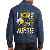 I Love Being A Auntie Sunflower Bee, Mother's Day Men Denim Jacket | Artistshot