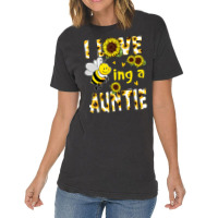 I Love Being A Auntie Sunflower Bee, Mother's Day Vintage T-shirt | Artistshot