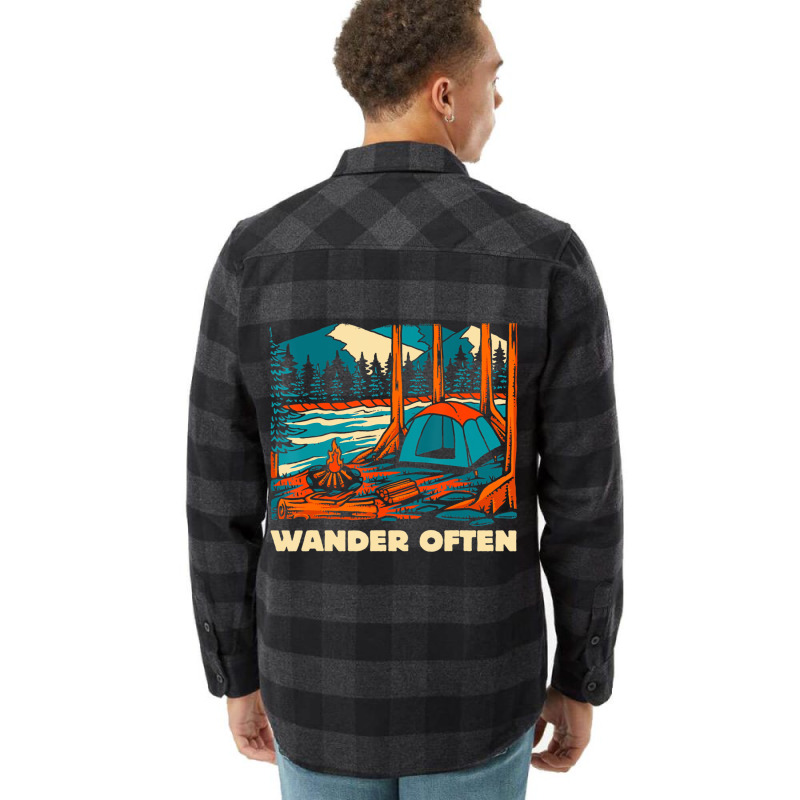 Wander Often Camping Traveling Hiking Wildlife T S Flannel Shirt | Artistshot