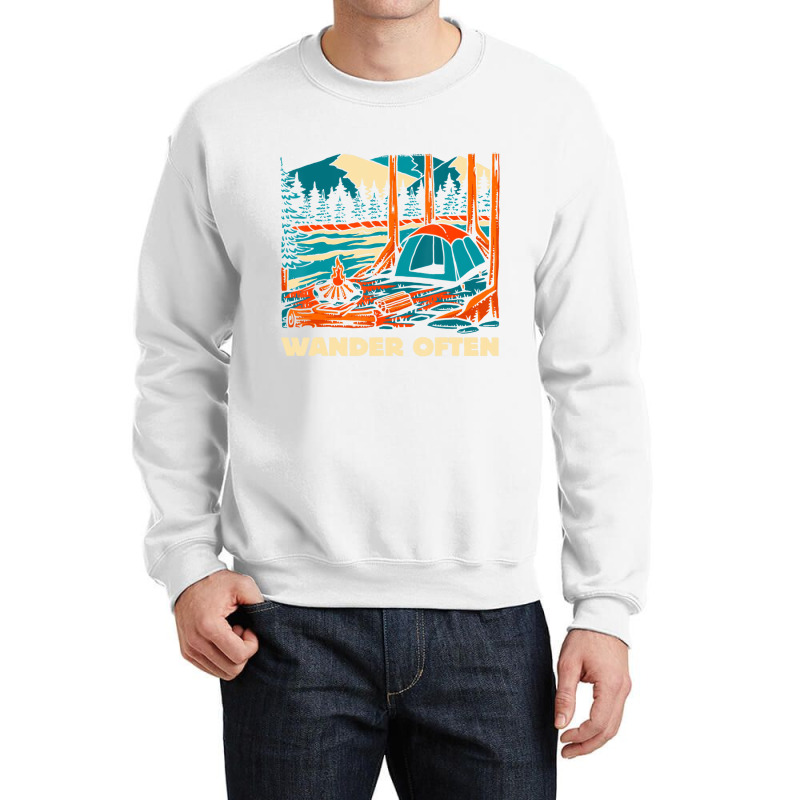 Wander Often Camping Traveling Hiking Wildlife T S Crewneck Sweatshirt | Artistshot