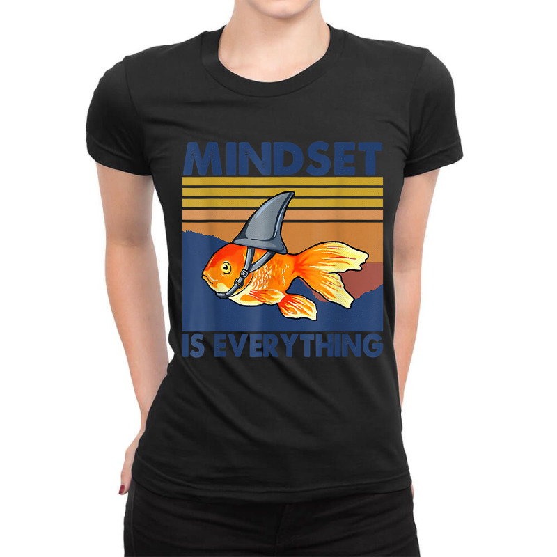 Everything Is Mindset Shark Fin Goldfish Vintage T Ladies Fitted T-Shirt by lavinia | Artistshot