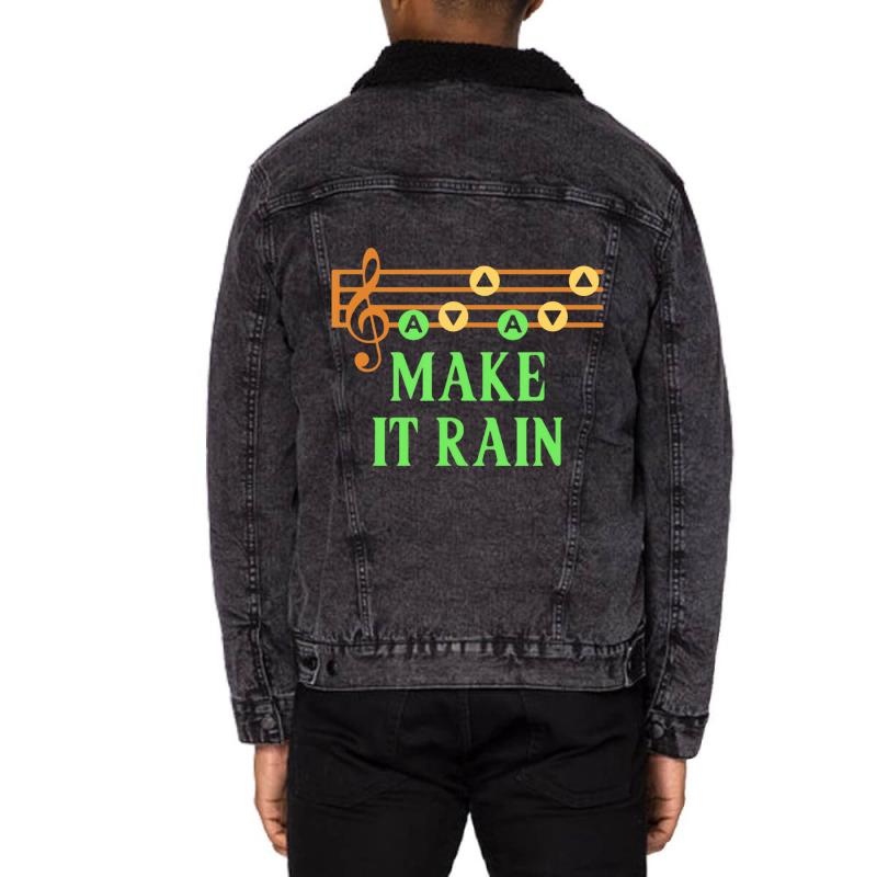 Make It Rain Song Of Storms  Awesome 90's Novelty Unisex Sherpa-lined Denim Jacket | Artistshot