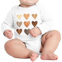 Diversity Heart Skin Tones Black Pride Melanin Kin Long Sleeve Baby Bodysuit | Artistshot