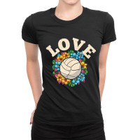 Colorful Volleyball Best Cute Fun Volleyball Love Ladies Fitted T-shirt | Artistshot