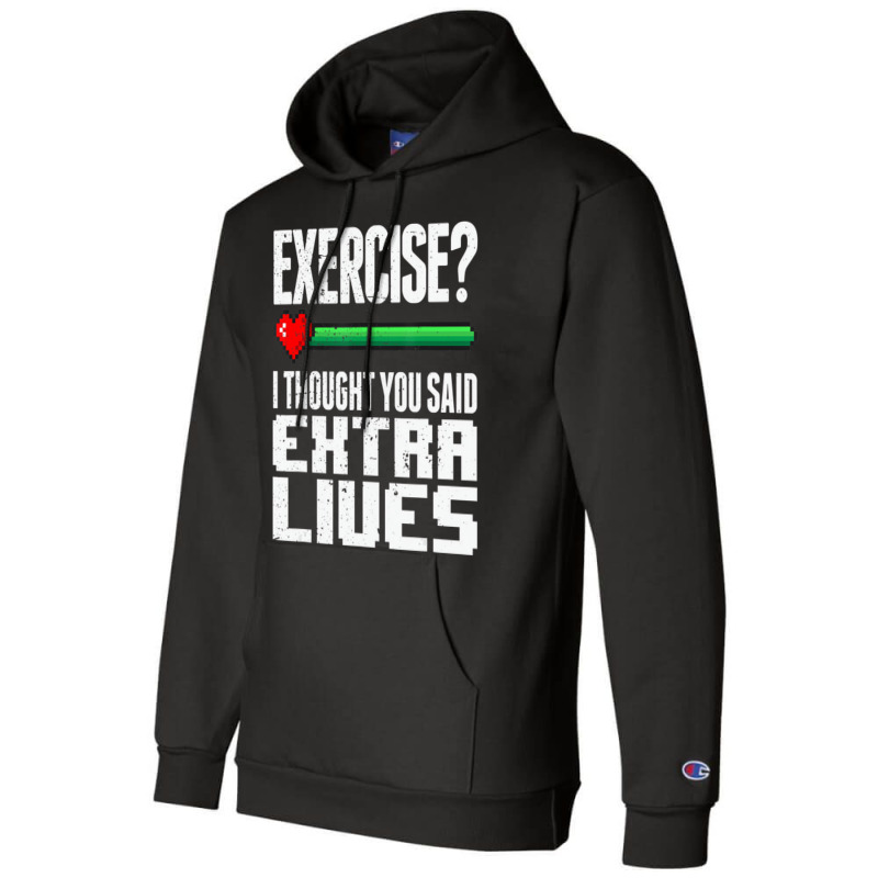 Extra Lives Funny Video Game Controller Retro Game Champion Hoodie by lavinia | Artistshot