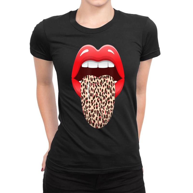 Eyelashes Lips And Tongue Women Kiss Clothes Lip B Ladies Fitted T-Shirt by lavinia | Artistshot