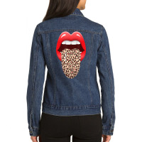 Eyelashes Lips And Tongue Women Kiss Clothes Lip B Ladies Denim Jacket | Artistshot