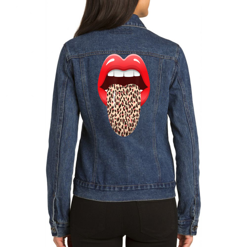 Eyelashes Lips And Tongue Women Kiss Clothes Lip B Ladies Denim Jacket by lavinia | Artistshot