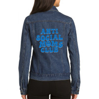 Cool Slogan Single Mom Club Light Background Ladies Denim Jacket | Artistshot