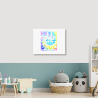 Mom Of The Birthday Dude   Tie Dye Color T Shirt Landscape Canvas Print | Artistshot