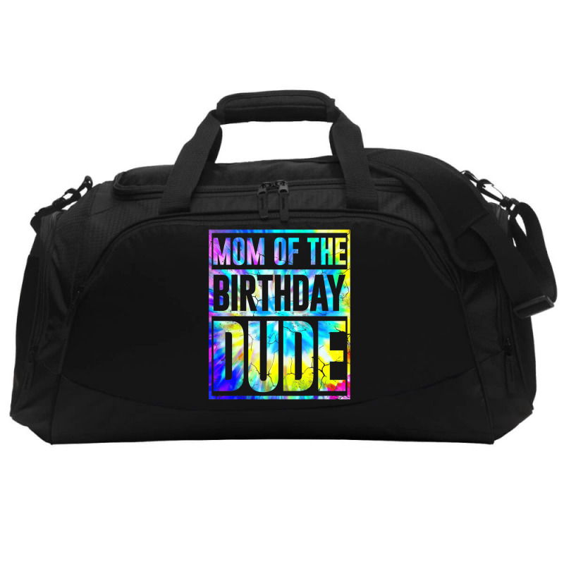 Mom Of The Birthday Dude   Tie Dye Color T Shirt Active Duffel | Artistshot