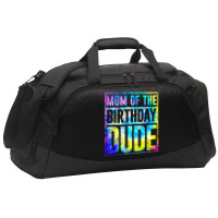 Mom Of The Birthday Dude   Tie Dye Color T Shirt Active Duffel | Artistshot