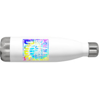 Mom Of The Birthday Dude   Tie Dye Color T Shirt Stainless Steel Water Bottle | Artistshot