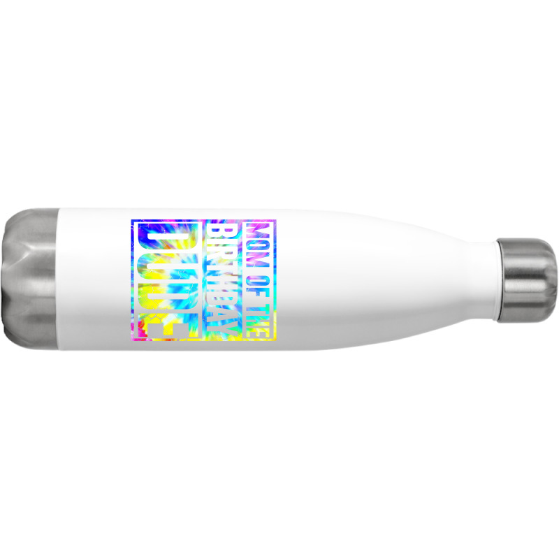 Mom Of The Birthday Dude   Tie Dye Color T Shirt Stainless Steel Water Bottle | Artistshot