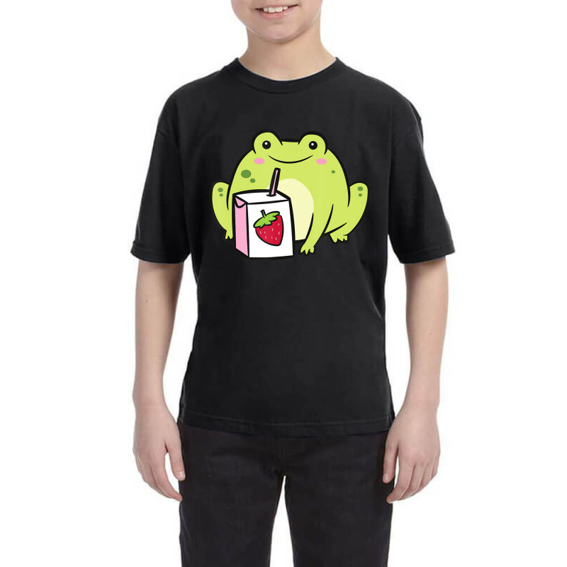 Funny Frog Lover Frog With Strawberry Milk T Shirt Youth Tee by voutsro | Artistshot