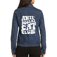 New Cat Club Cool Slogan In Shirt Ladies Denim Jacket | Artistshot