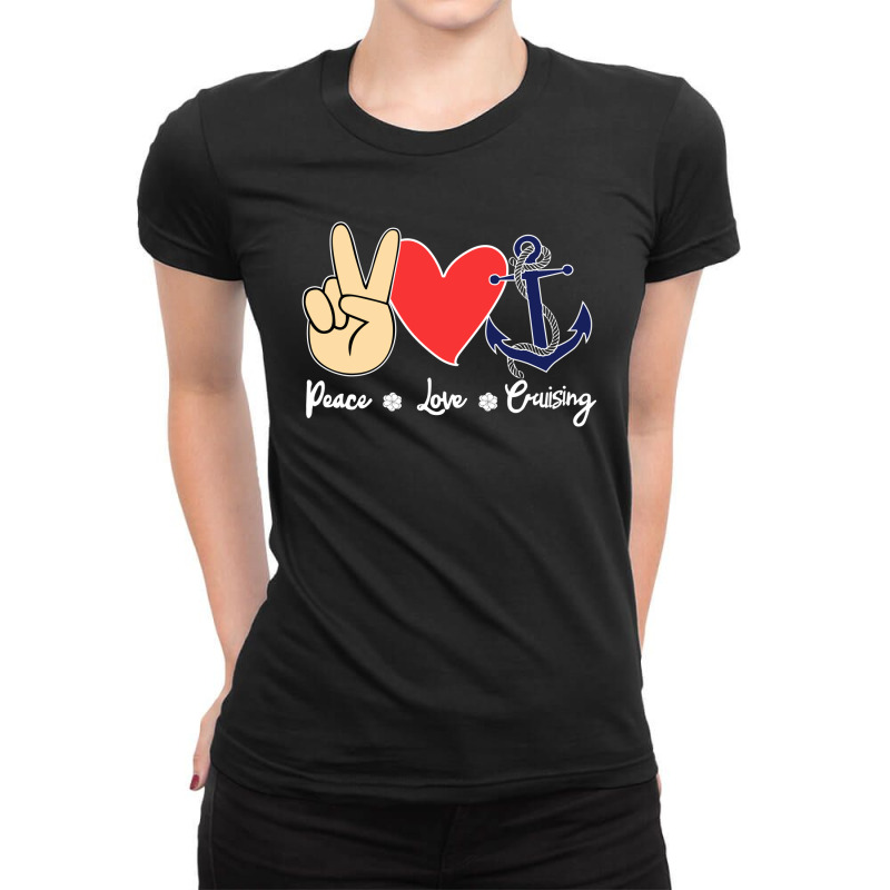 Cool Design Peace Love Cruising New Ladies Fitted T-shirt | Artistshot