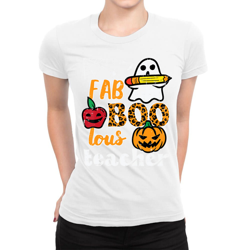 Fab Boo Lous Teacher Funny Halloween Costume Women Ladies Fitted T-Shirt by lavinia | Artistshot