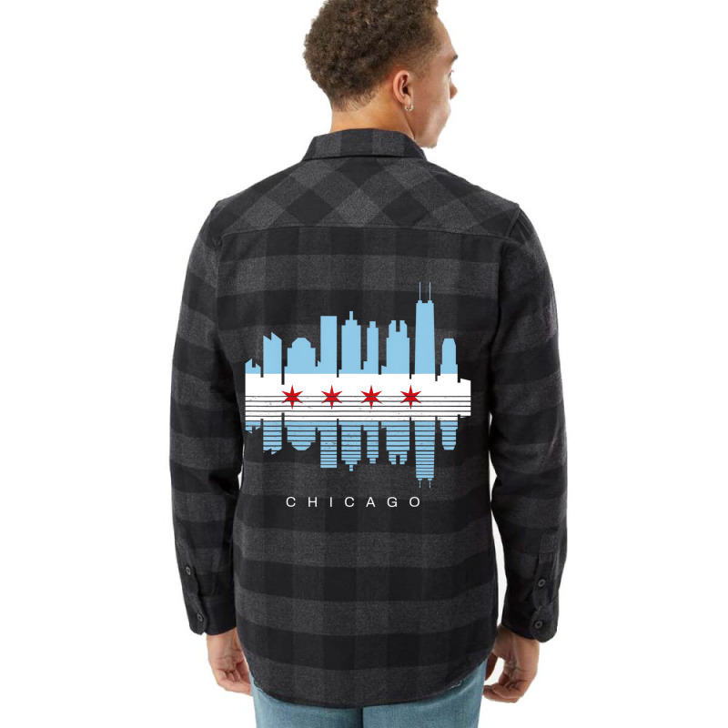 Vintage Chicago Illinois Flag Skyline For Men Or W Flannel Shirt | Artistshot