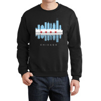 Vintage Chicago Illinois Flag Skyline For Men Or W Crewneck Sweatshirt | Artistshot