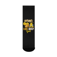 Nana Of The Bee Day Girl Funny Bee Birthday Party Crew Socks | Artistshot