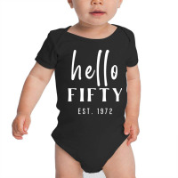 50th Birthday Milestone Women's Hello Fifty Party Baby Bodysuit | Artistshot