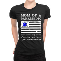 Proud Paramedic Mom Mother Usa American Flag Medic Ladies Fitted T-shirt | Artistshot