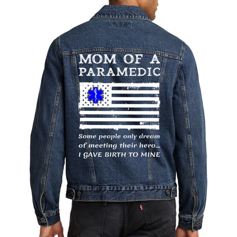 Proud Paramedic Mom Mother Usa American Flag Medic Men Denim Jacket | Artistshot