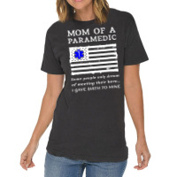 Proud Paramedic Mom Mother Usa American Flag Medic Vintage T-shirt | Artistshot