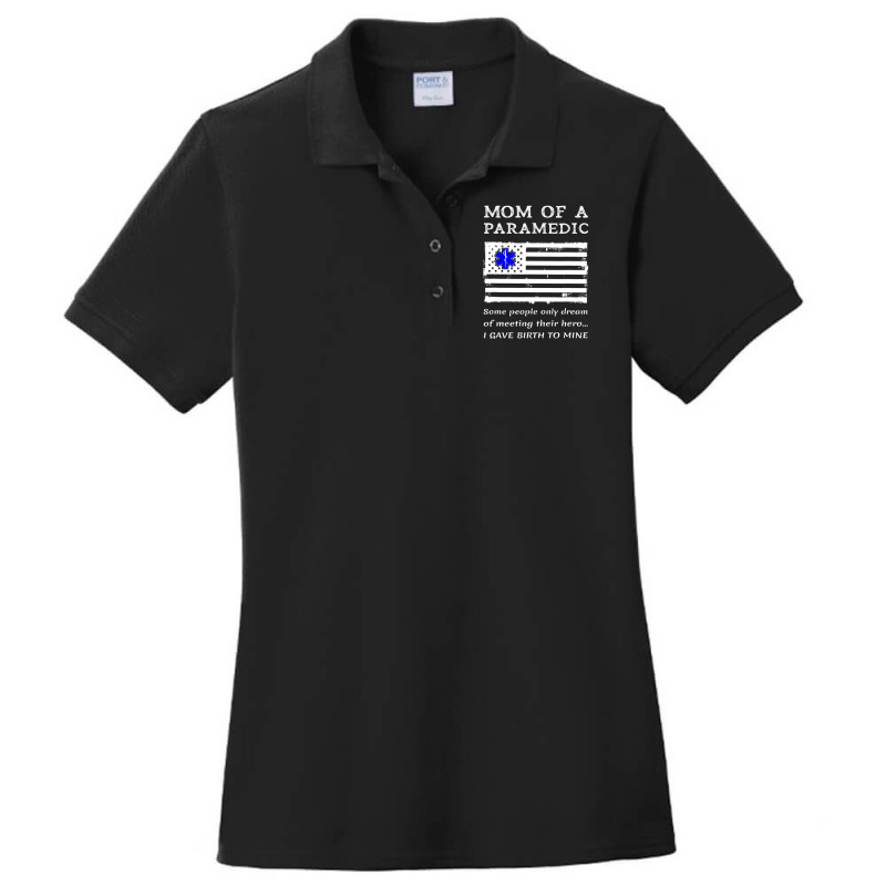 Proud Paramedic Mom Mother Usa American Flag Medic Ladies Polo Shirt by africaka | Artistshot