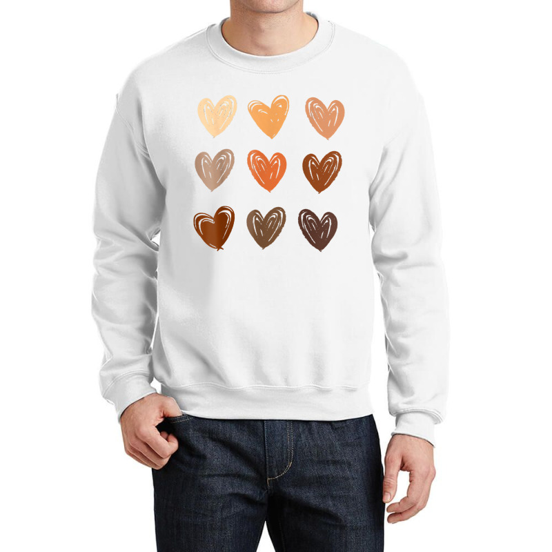 Diversity Heart Skin Tones Black Pride Melanin Kin Crewneck Sweatshirt | Artistshot