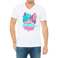 Proud Furry Fandom Furries Tails Ears Furry Person V-neck Tee | Artistshot