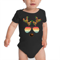 Vintage Face Reindeer Christmas Retro Gift Men Wom Baby Bodysuit | Artistshot