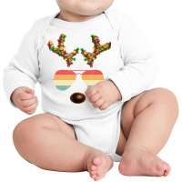 Vintage Face Reindeer Christmas Retro Gift Men Wom Long Sleeve Baby Bodysuit | Artistshot