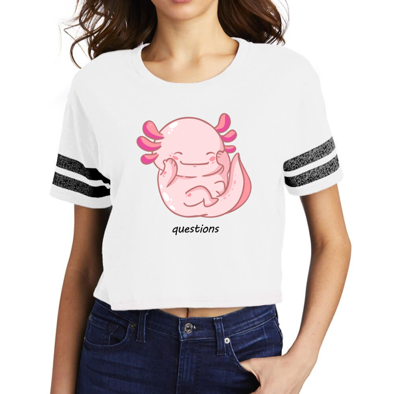 I Am Cute Axolotl Questions New Scorecard Crop Tee | Artistshot